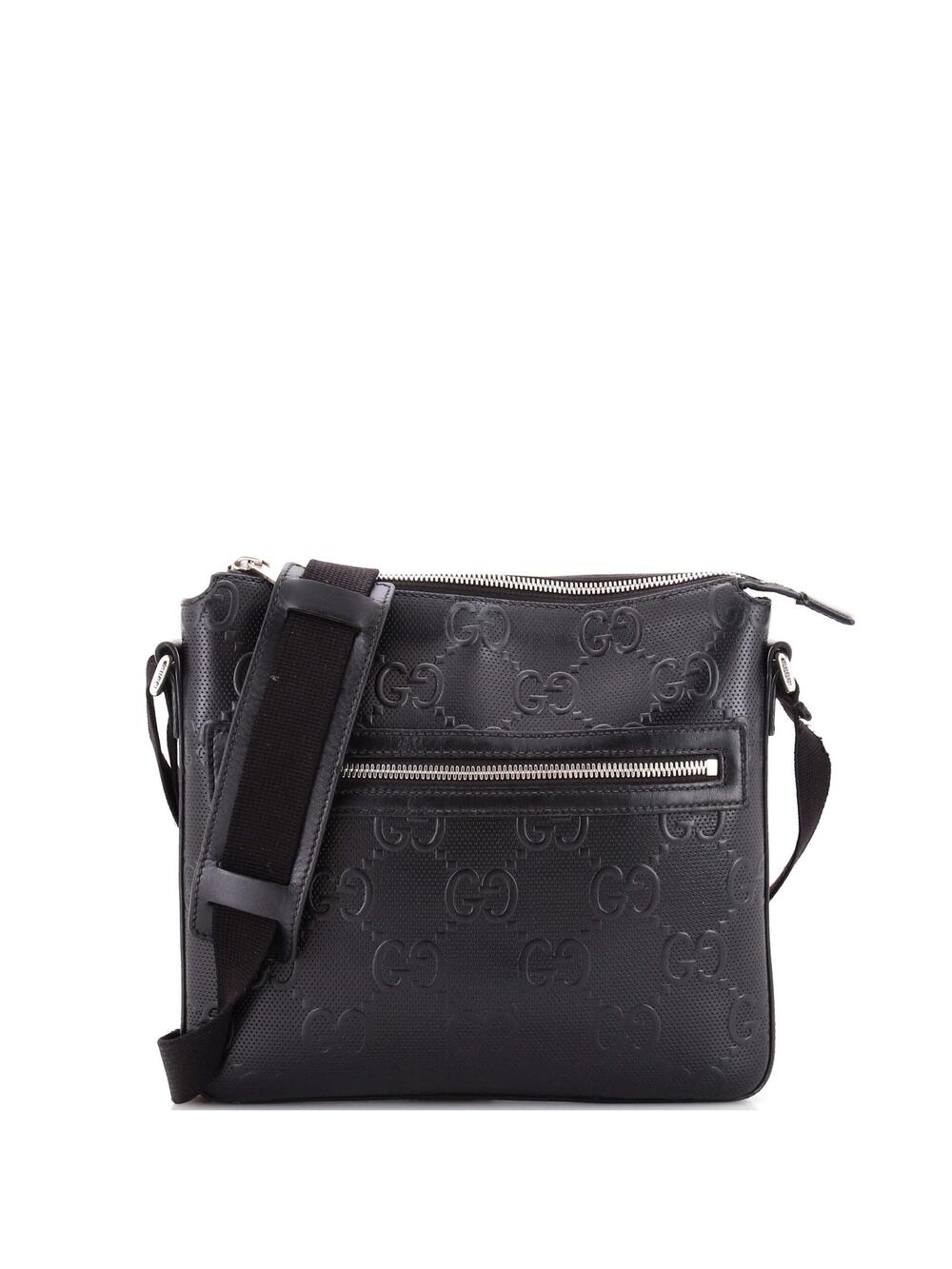 Gucci Front Zip Messenger Gg Embossed #339913G12B
